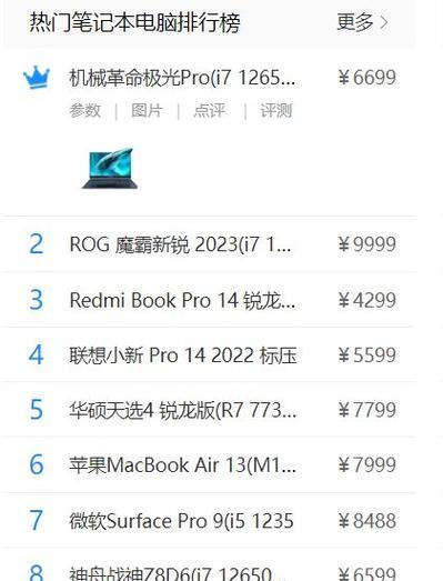 高配置笔记本电脑参数介绍（探索最新高性能笔记本电脑的硬件配置与性能）