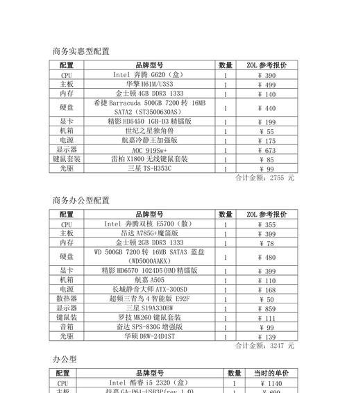 如何配置电脑主机清单（一个详细的指南来选择您的下一台电脑）